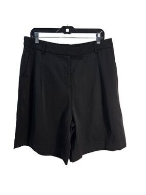 NWOT | Black High Waisted Dressy Shorts Hook Closure Pockets | XLarge